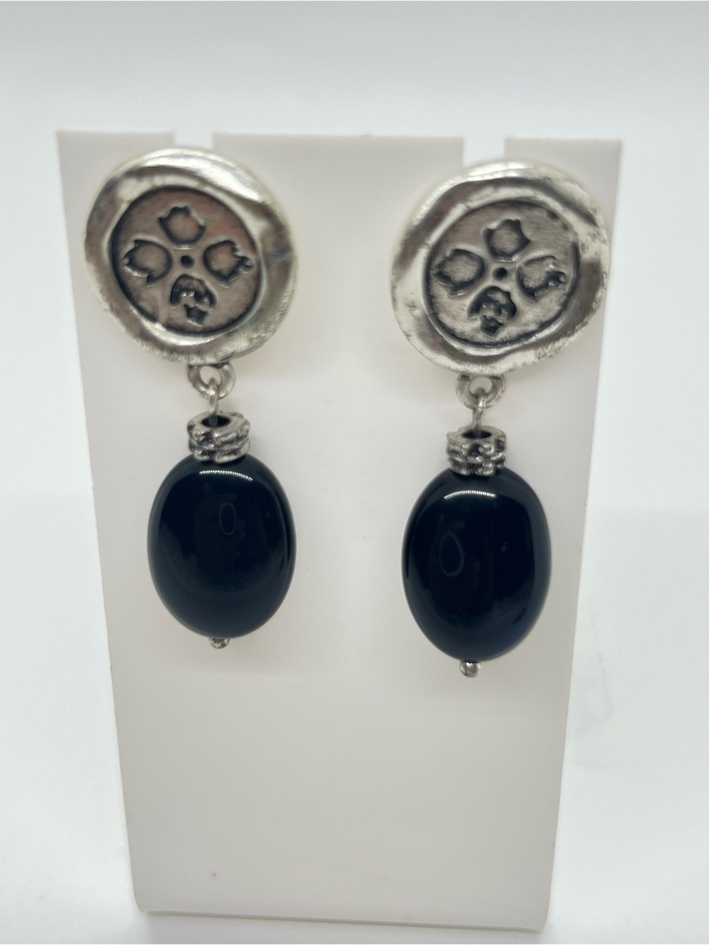 Patricia Nash Blue agate Teardrop Drop Earrings